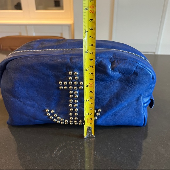 VINTAGE HAND MADE Nautical Studded Leather & Silk Toiletry Bag - Picture 10 of 11